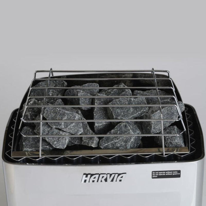harvia electric sauna heater top view with stones