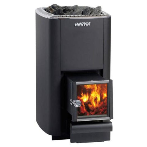 harvia m3 sl series 16.5kw wood sauna stove w exterior feedin white background