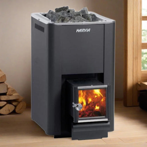 harvia pro 20 sl series wood burning sauna stove 24 1kw front view