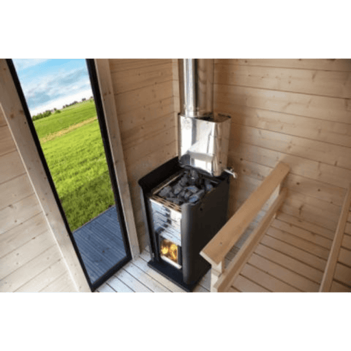 harvia pro 36 series wood burning sauna stove 31kw in use