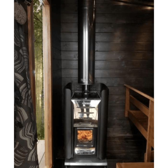 harvia protective sheath for harvia m series wood sauna stove front view