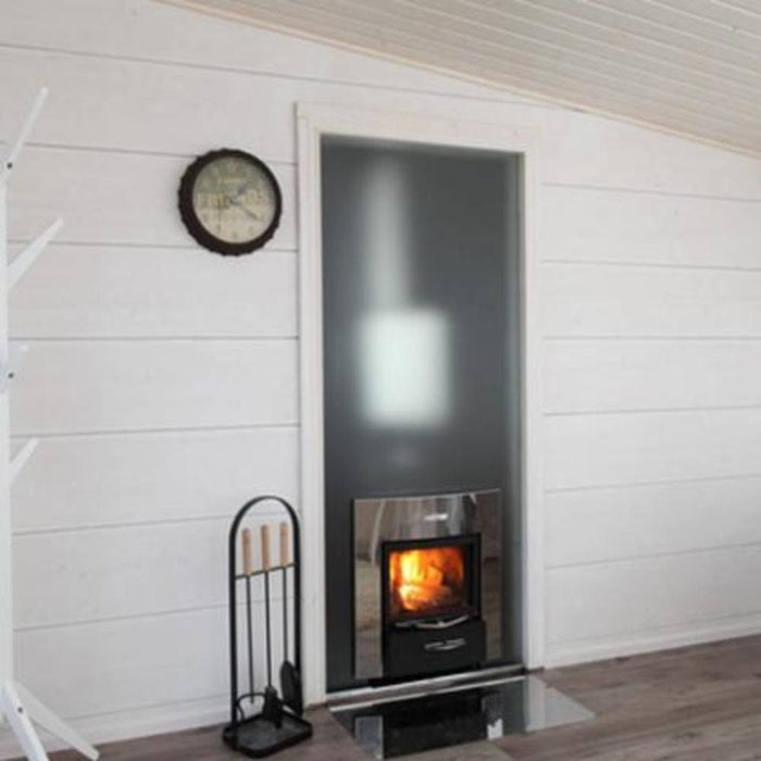 harvia sauna stove with clock beside