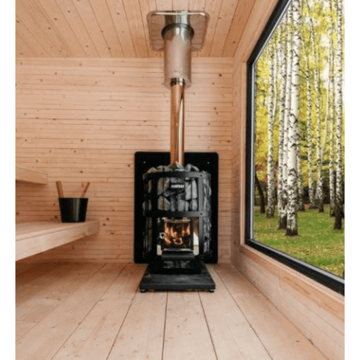 harvia wood burning sauna stove protective bedding center view