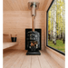 harvia wood burning sauna stove protective bedding center view