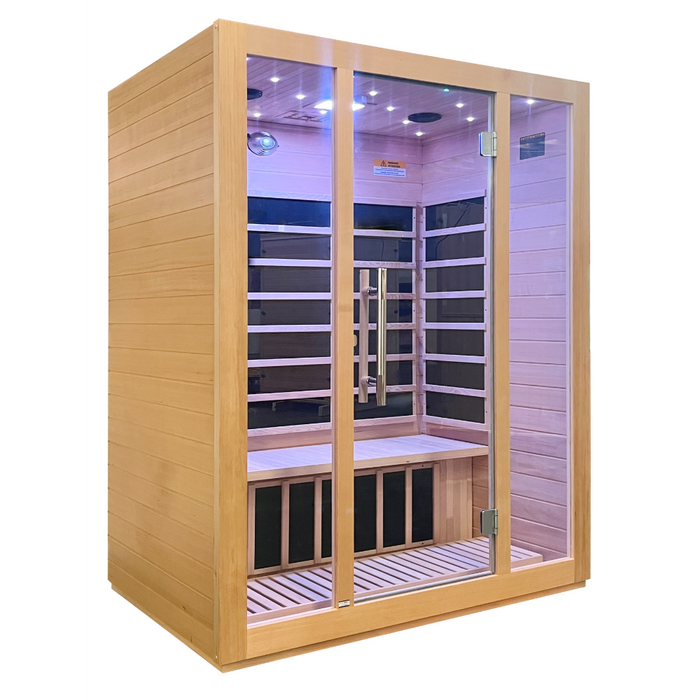 SteamSpa Infrared Home Sauna Hemlock Wooden Indoor 3 Person Infrared Sauna Spa