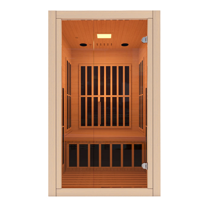SteamSpa Infrared Home Sauna Hemlock Wooden Indoor 1-2 Person Infrared Sauna Spa