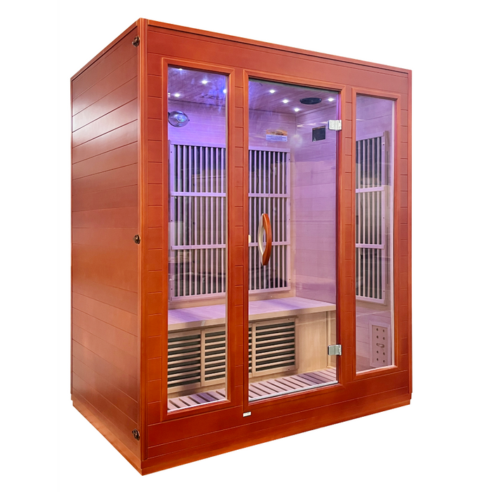 SteamSpa Infrared Home Sauna Hemlock Wooden Indoor 3 Person Infrared Sauna Spa