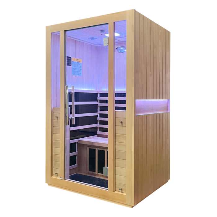 SteamSpa Infrared Home Sauna Hemlock Wooden Indoor 1-2 Person Infrared Sauna Spa