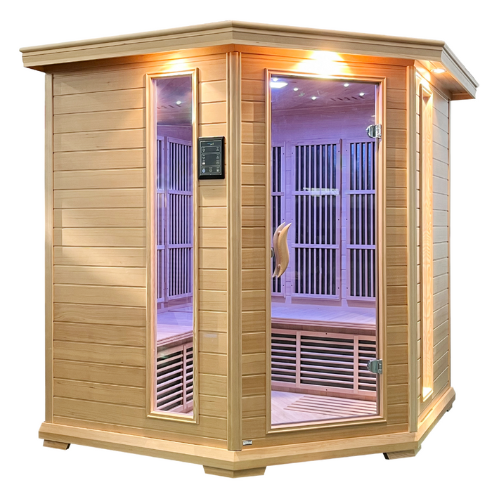 SteamSpa Infrared Home Sauna Hemlock Wooden Indoor 5 Person Infrared Sauna Spa