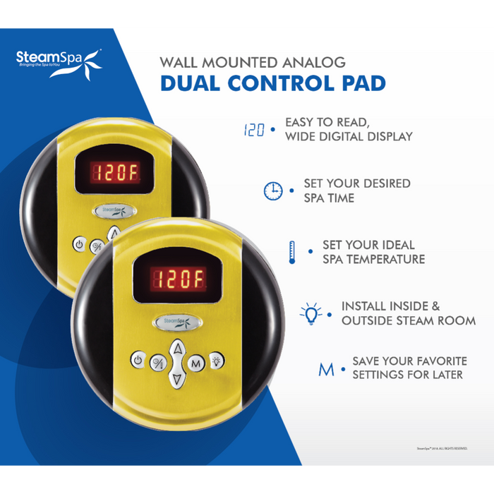 SteamSpa Royal 10.5kW QuickStart Acu-Steam Bath Generator Package with Built-in Auto Drain