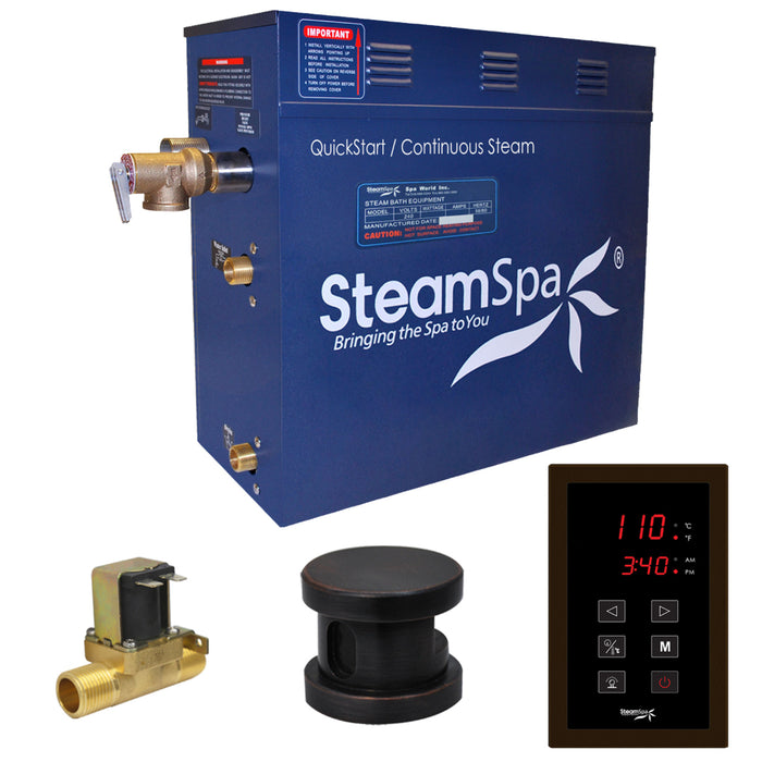 SteamSpa Oasis 7.5kW QuickStart Acu-Steam Bath Generator Package with Built-in Auto Drain