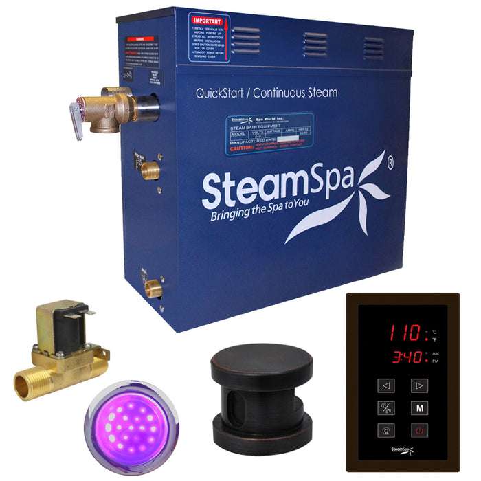 SteamSpa Indulgence 9kW QuickStart Acu-Steam Bath Generator Package with Built-in Auto Drain