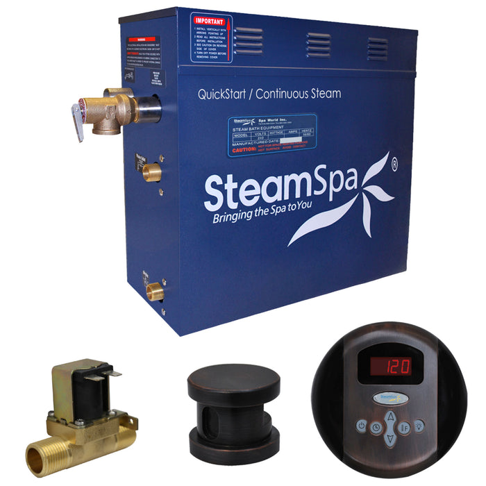 SteamSpa Oasis 6kW QuickStart Acu-Steam Bath Generator Package with Built-in Auto Drain