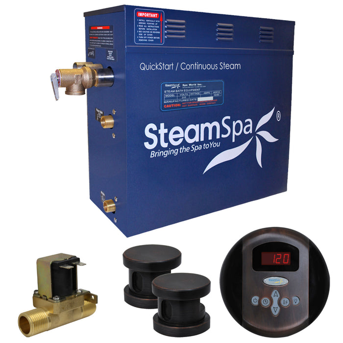 SteamSpa Oasis 12kW QuickStart Acu-Steam Bath Generator Package with Built-in Auto Drain