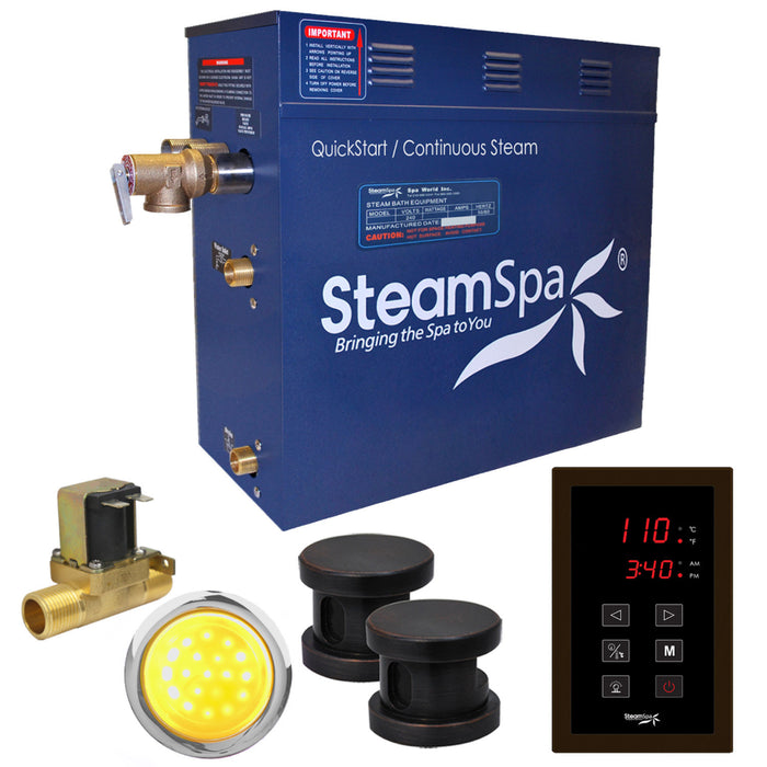 SteamSpa Indulgence 12kW QuickStart Acu-Steam Bath Generator Package with Built-in Auto Drain