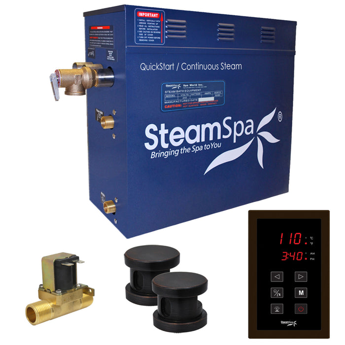 SteamSpa Oasis 12kW QuickStart Acu-Steam Bath Generator Package with Built-in Auto Drain