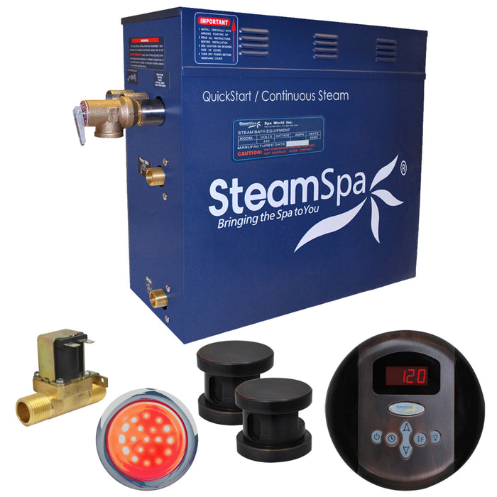 SteamSpa Indulgence 12kW QuickStart Acu-Steam Bath Generator Package with Built-in Auto Drain