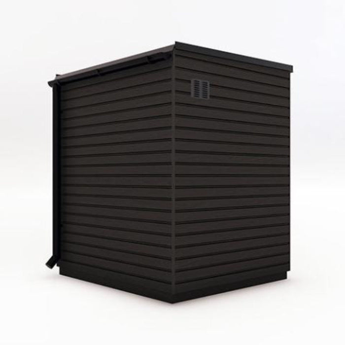 outdoor cabin sauna back view