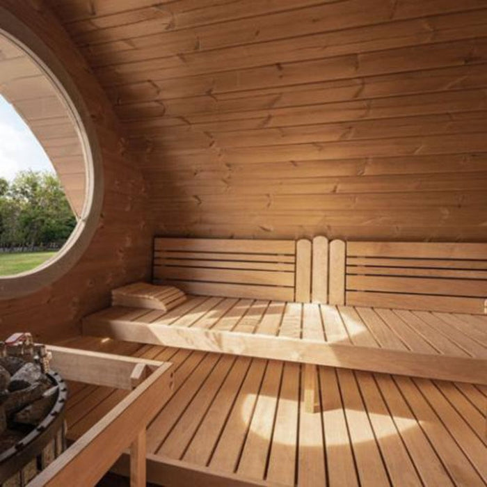outdoor home sauna kit interior side view