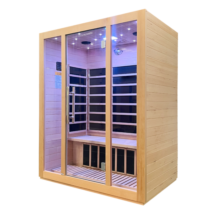 SteamSpa Infrared Home Sauna Hemlock Wooden Indoor 3 Person Infrared Sauna Spa