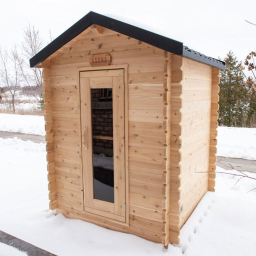 sauna outdoor barrel corner view