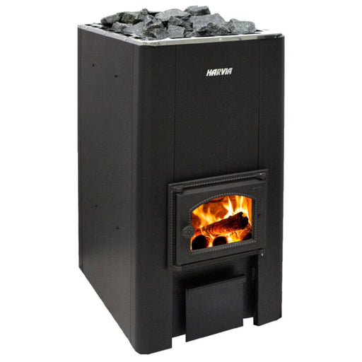 sauna wood burning stove in white background