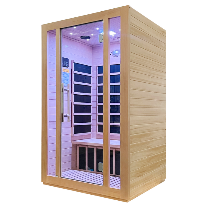 SteamSpa Infrared Home Sauna Hemlock Wooden Indoor 2 Person Infrared Sauna Spa