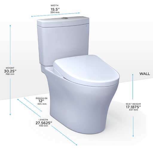 toto bidet seat with measurements