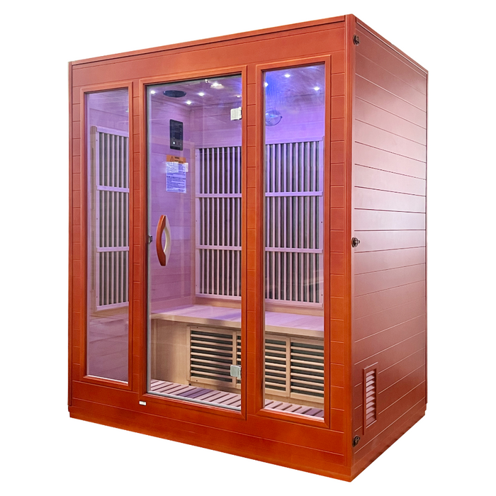 SteamSpa Infrared Home Sauna Hemlock Wooden Indoor 3 Person Infrared Sauna Spa