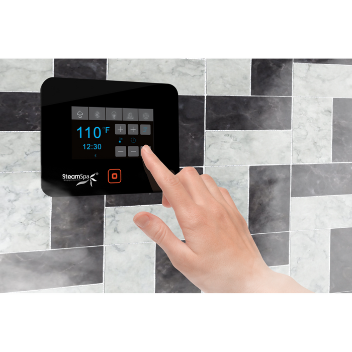 SteamSpa Black Series Wifi and Bluetooth 7.5kW QuickStart Steam Bath Generator Package