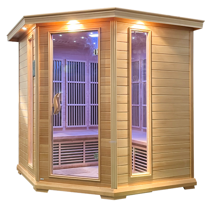 SteamSpa Infrared Home Sauna Hemlock Wooden Indoor 5 Person Infrared Sauna Spa