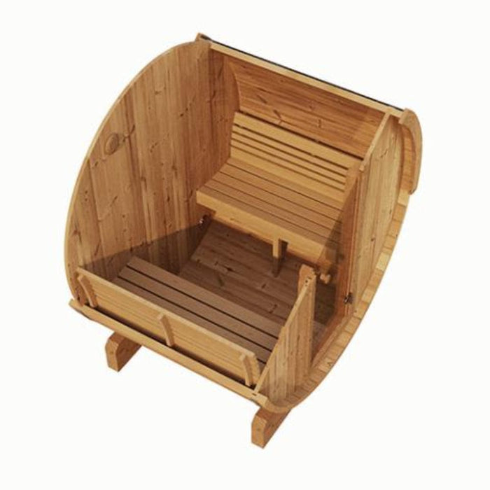 wood barrel sauna cutaway