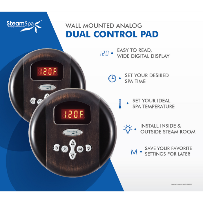 SteamSpa Royal 7.5kW QuickStart Acu-Steam Bath Generator Package