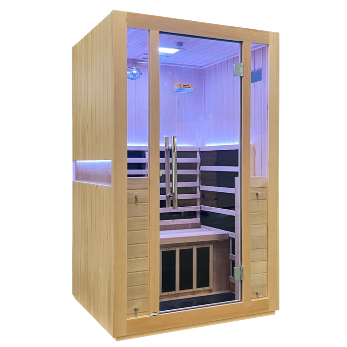 SteamSpa Infrared Home Sauna Hemlock Wooden Indoor 1-2 Person Infrared Sauna Spa