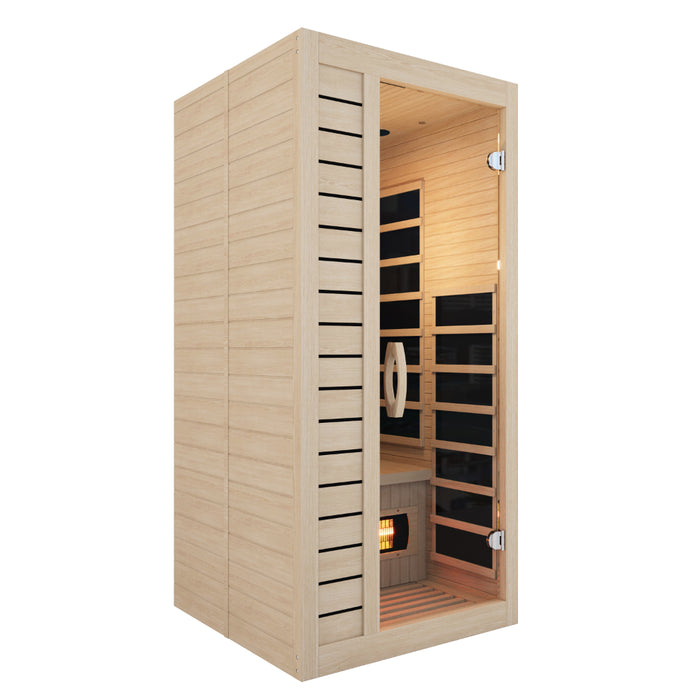 SteamSpa Infrared Home Sauna Hemlock Wooden Indoor 1 Person Infrared Sauna Spa